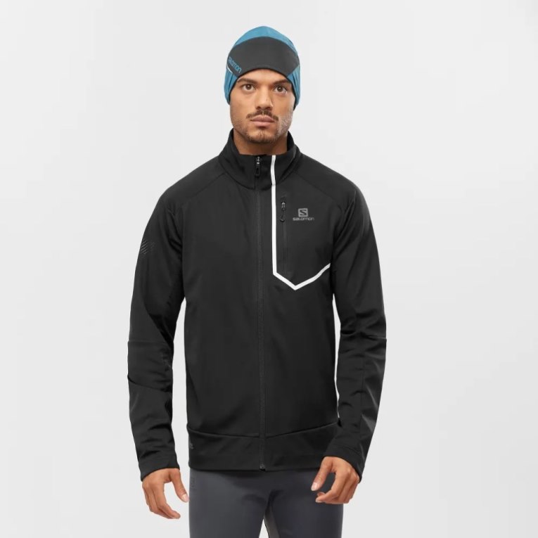 Casaco Salomon Gore Tex Infinium Windstopper Pro Masculino Pretas | PT B04369